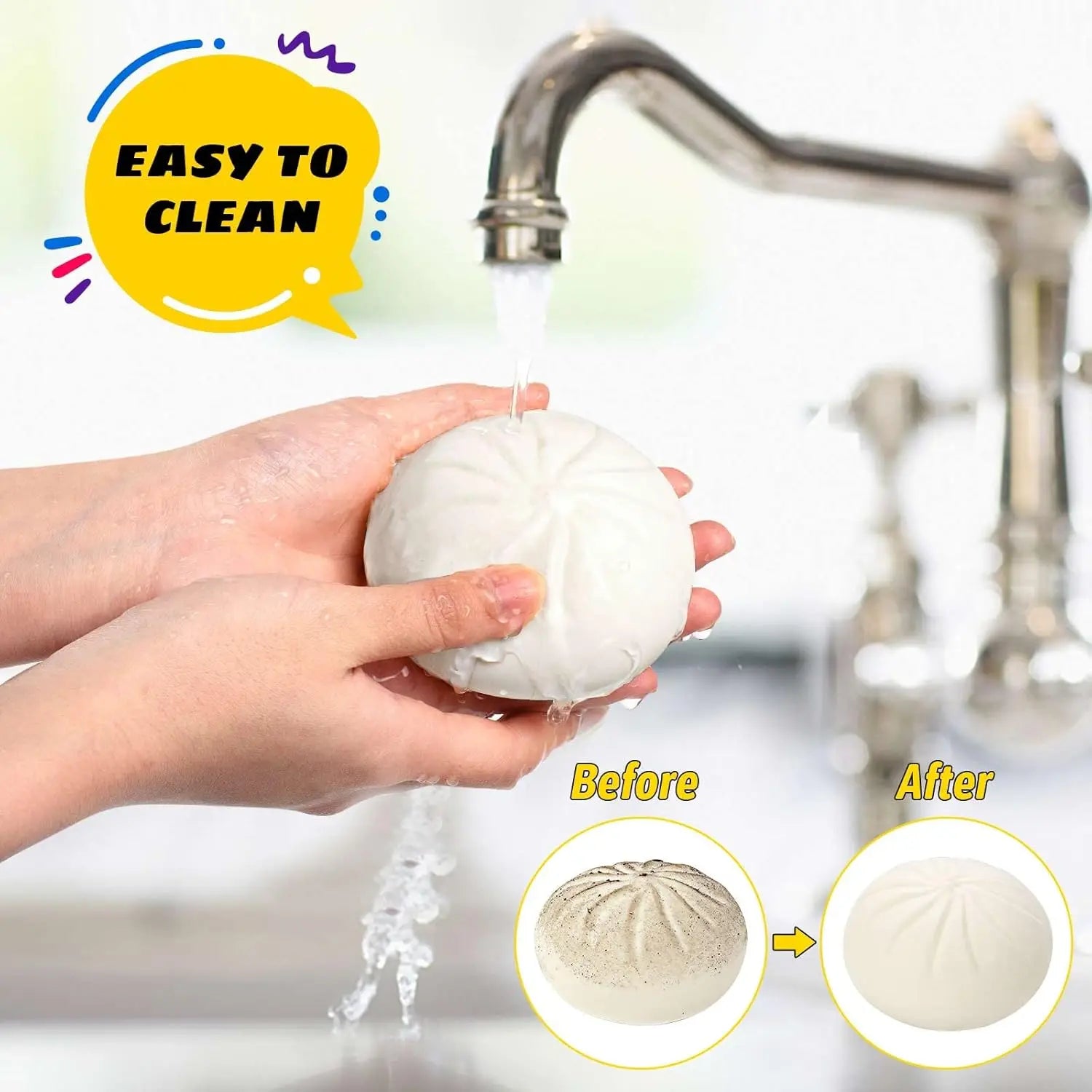 HUGSUR Bao Squish — Slow-Rise Dumpling Stress Toy with Mini Steamer