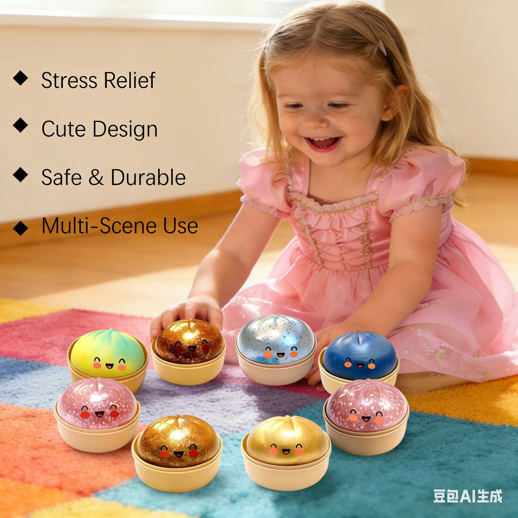 HUGSUR Mochi Squish Ball — Sensory Stress Relief Toy
